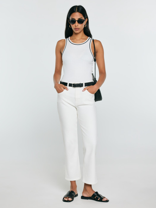 Rovné džínsy z bavlneného denimu AVRIL CROPPED 818